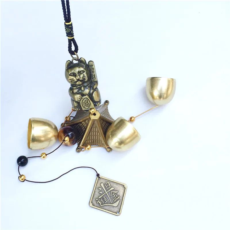 Campanilla de viento cobre decorativa – Colgante Feng Shui para puerta - imagen 2