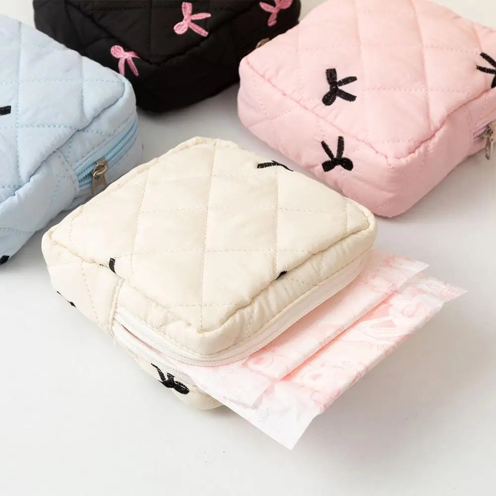 Mini neceser acolchado de algodón para maquillaje, bolso coqueta - imagen 3