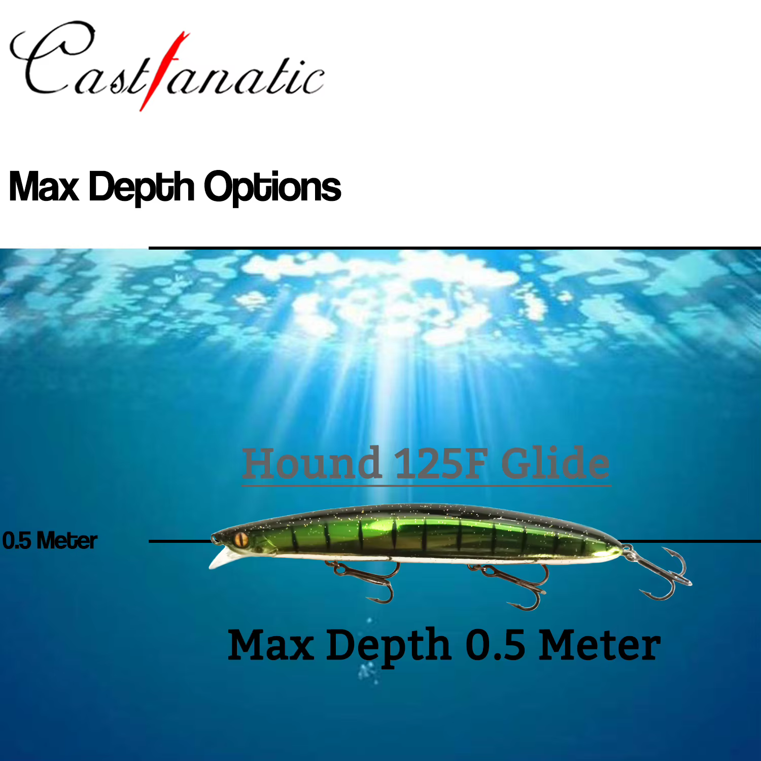 Castfanatic HOUND125F Glide Jerkbait pez plano flotante agua salada - imagen 5