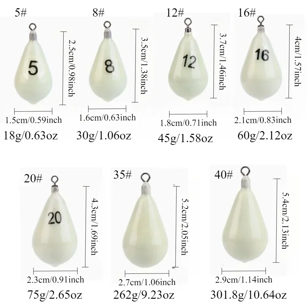 Set de plomos de gota con wartel para eging