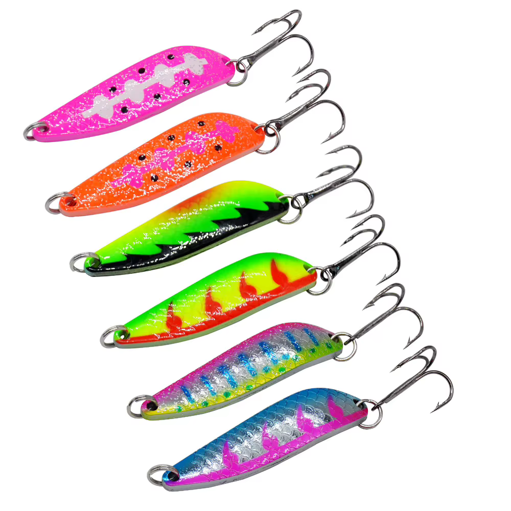 Cuchara curva con lentejuelas giratorias - Señuelo metálico para pesca - imagen 3