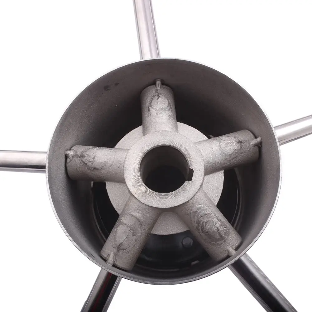 Volante de barco acero inoxidable pulido con perilla control