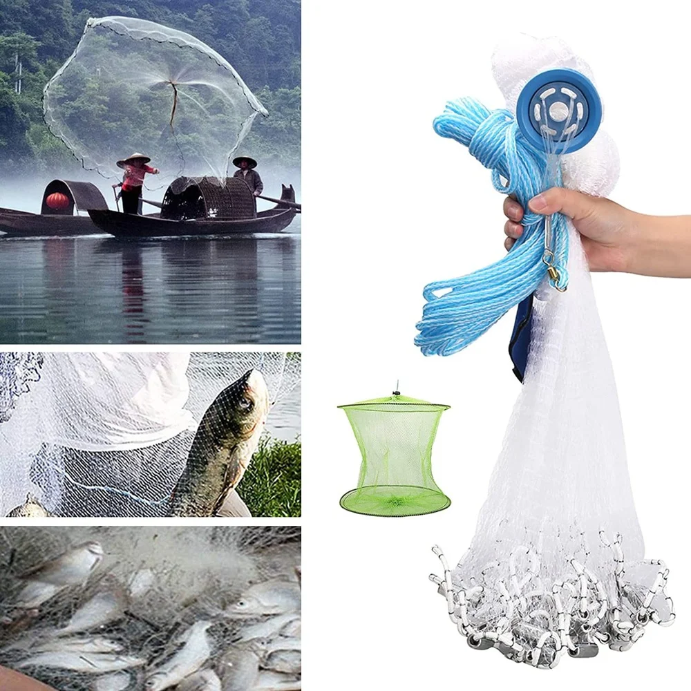 Red de remar con plomo zinc y disco de aluminio para pesca - imagen 4
