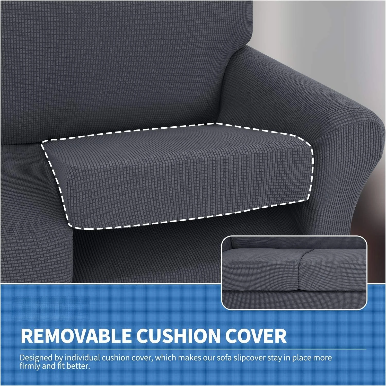 Fundas elásticas antideslizantes Jacquard LICRA para sofá – Proteccion mascotas lavable - imagen 2