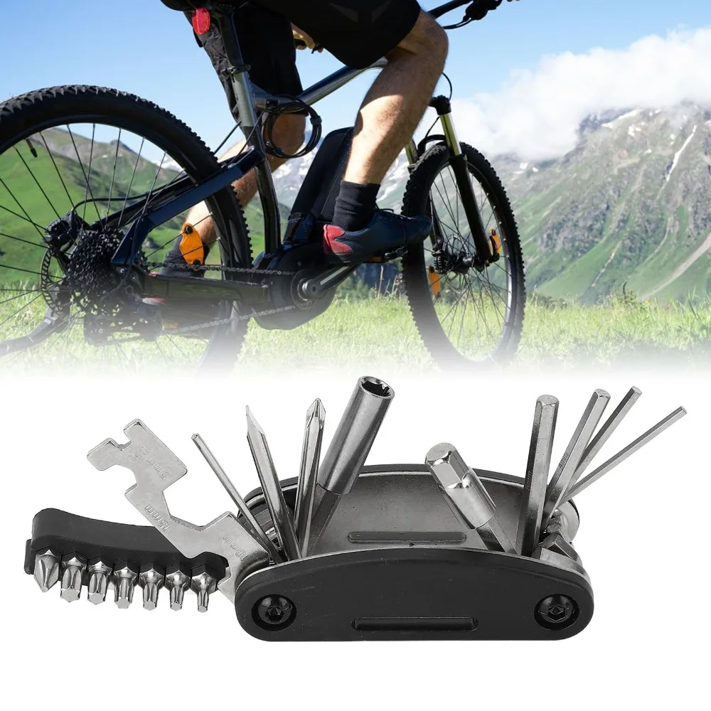 Kit herramientas reparación bicicleta electrochapado de acero al carbono - imagen 3