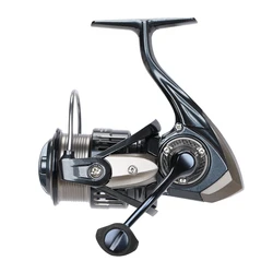 Carrete spinning de carbono con bobina baja para pesca marina