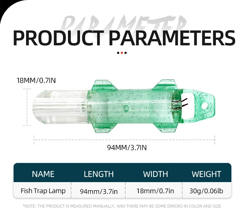 Luz LED pesca resistencia materiales