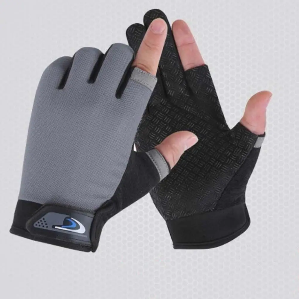 Guantes de pesca antideslizantes dos dedos con protección solar - imagen 2