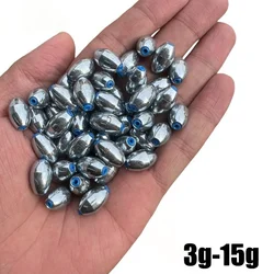 Plomos pesca oliva huecos acero al carbono 3-15g