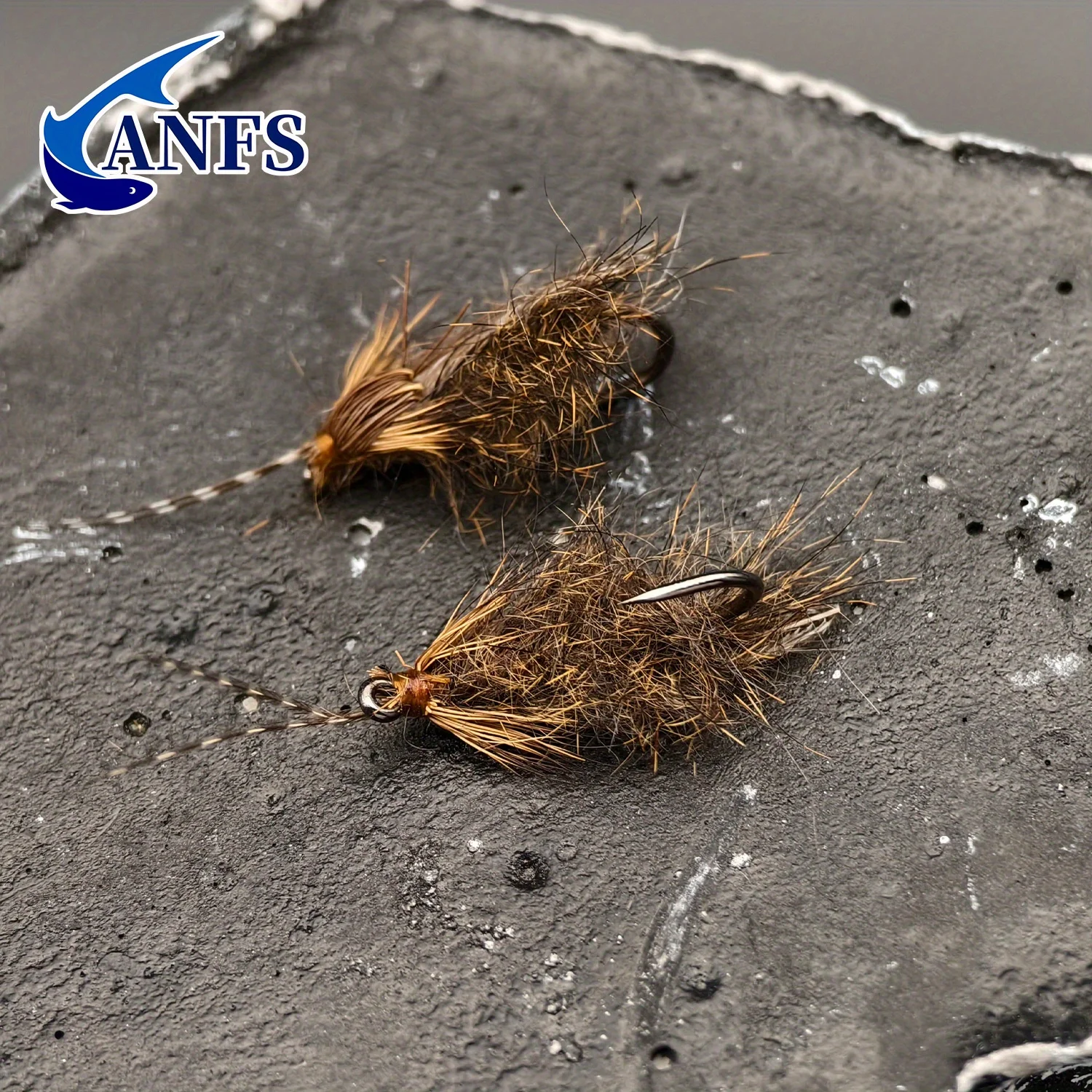 ANFS Moscas secas artesanales con caja para pesca en agua dulce