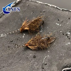ANFS Moscas secas artesanales con caja para pesca en agua dulce