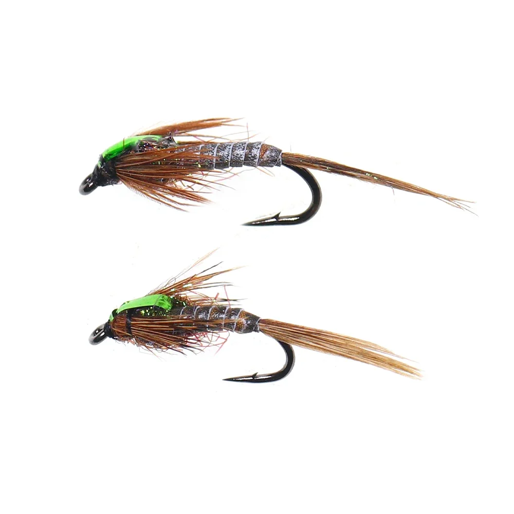 Ninfa Grizzly Hackle para trucha Vtwins: cola de faisán Biot - imagen 3