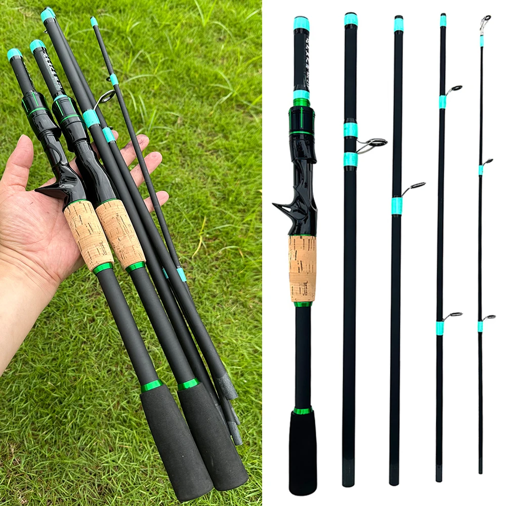 Caña de pescar carbono GHOTDA – Spinning portátil 1,8m surfcasting