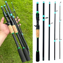 Caña de pescar carbono GHOTDA – Spinning portátil 1,8m surfcasting
