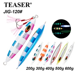 Señuelo Teaser metálico luminoso de hundimiento rápido para jigging