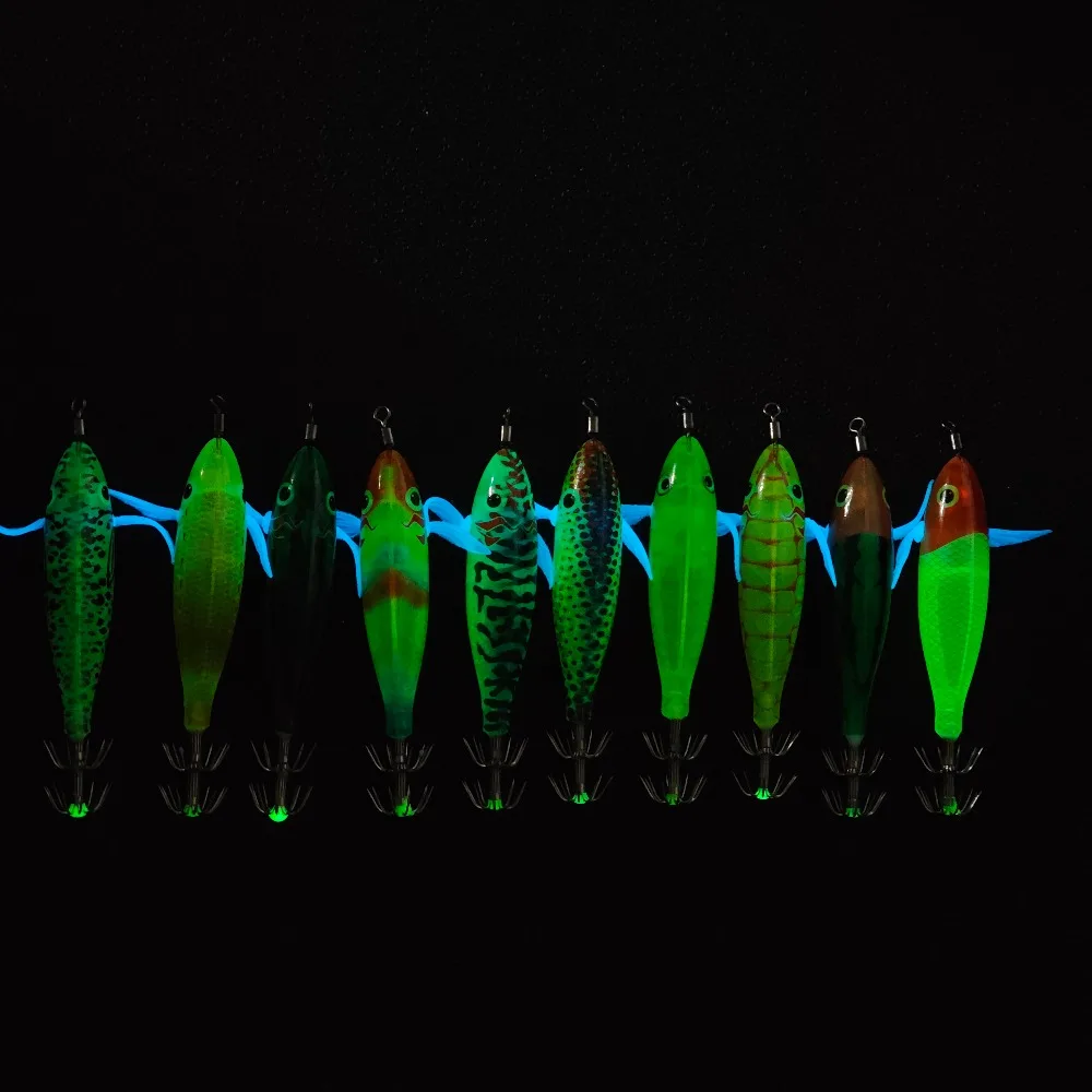 Detalle del diseño del señuelo para pesca nocturna