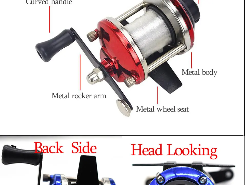Carrete azul para pesca hielo