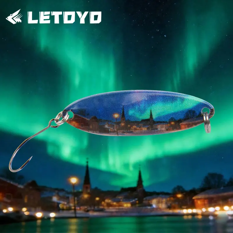 LETOYO Spinner Giratorio UV Hoja de Sauce para Trucha, Salmón y Lubina