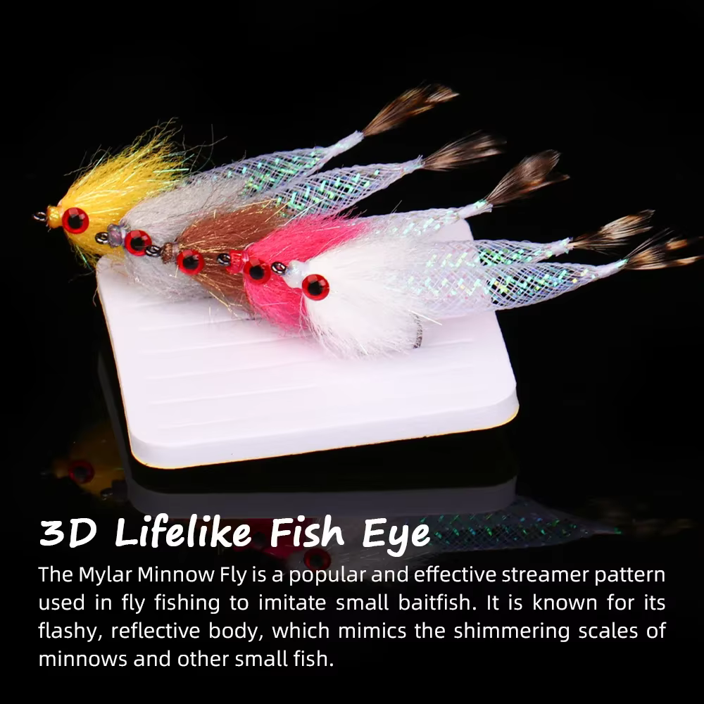 Wifreo Streamer Tubo con Ojos 3D – Mosca Mylar para Trucha y Lubina - imagen 2