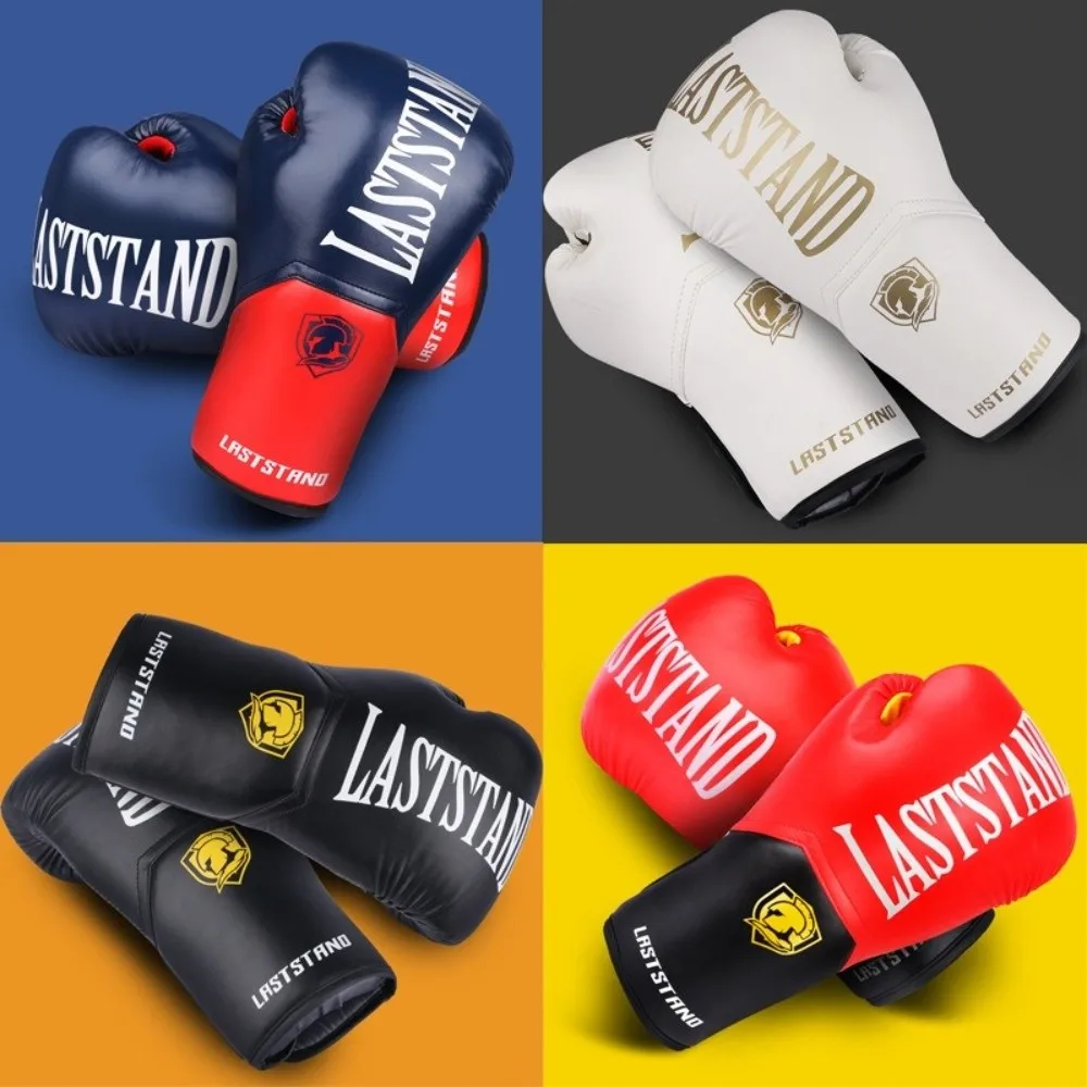 Guantes de boxeo Muay Thai PU gruesos transpirables para entrenar - imagen 2