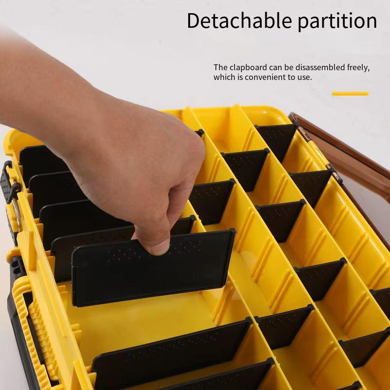 Caja de pesca doble capa portátil – Almacenaje señuelos y accesorios - imagen 3