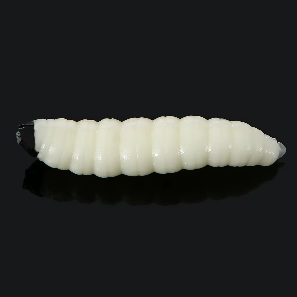 Señuelos blancos preparados para diferentes montajes de pesca