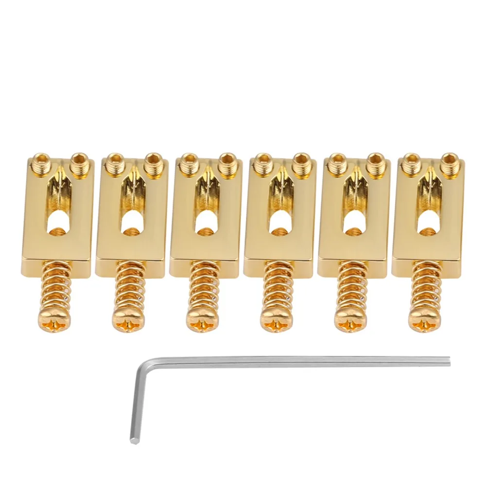 Soportes trémolo metálicos dorados con resorte y tornillos - imagen 5