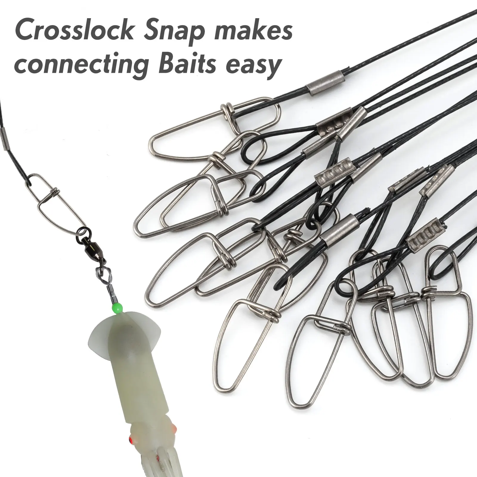 Aparejo pesca eslabones giratorios acero inoxidable línea - imagen 3