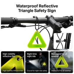 Señal triangular reflectante para bicicleta impermeable