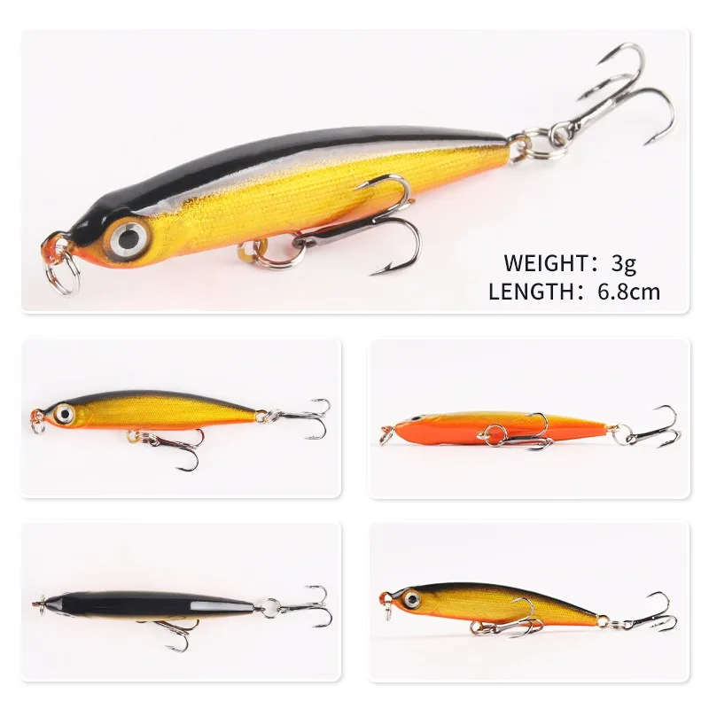 Mini señuelo lápiz ALASICKA 53 mm hundimiento 3D para peces plateados - imagen 2