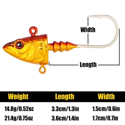 Jighead B&U con cabeza de plomo – Anzuelo afilado para lubina y lucio