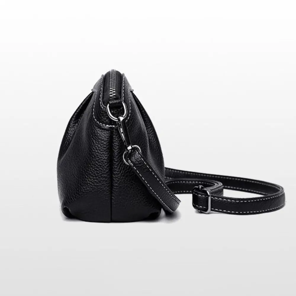 Bolso de cuero de mano y bandolera con correa larga