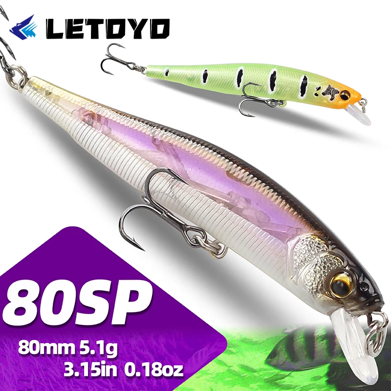 Señuelo flotante LETOYO jerkbait largo alcance – lubina y lucio - imagen 3