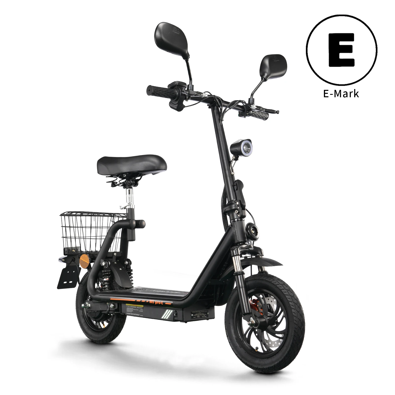 Patinete eléctrico TWOFISH M5 PRO-E con asiento y cesta trasera