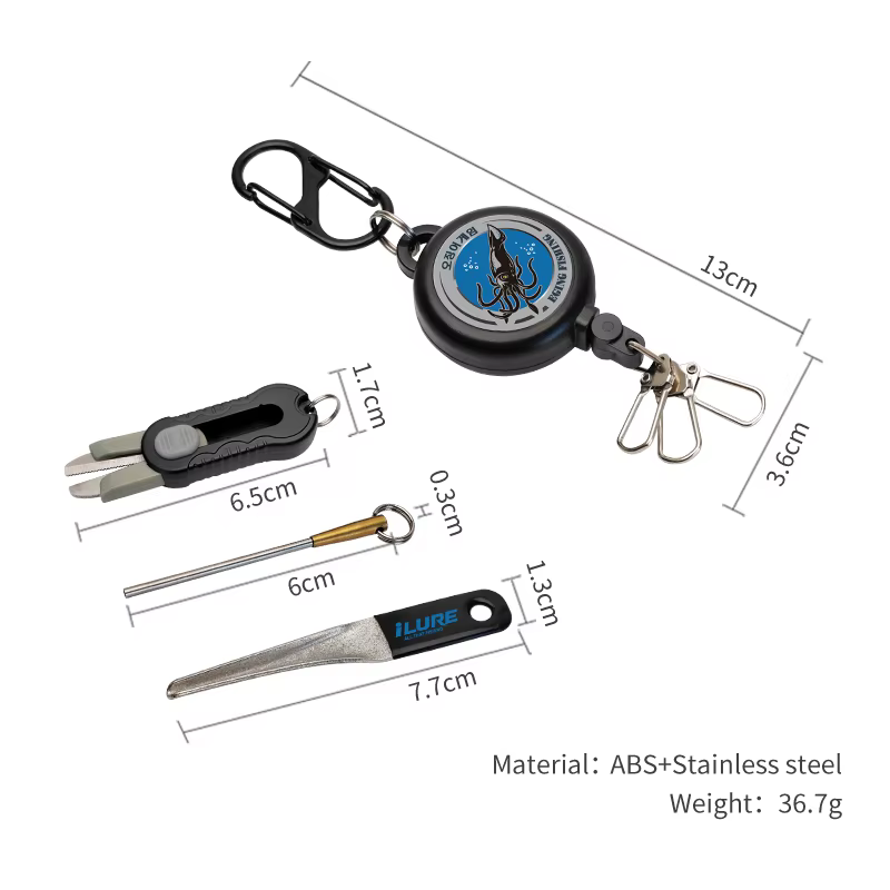 Kit Pesca Accesorios: Afilador Anzuelos y Regla Telescópica - imagen 3