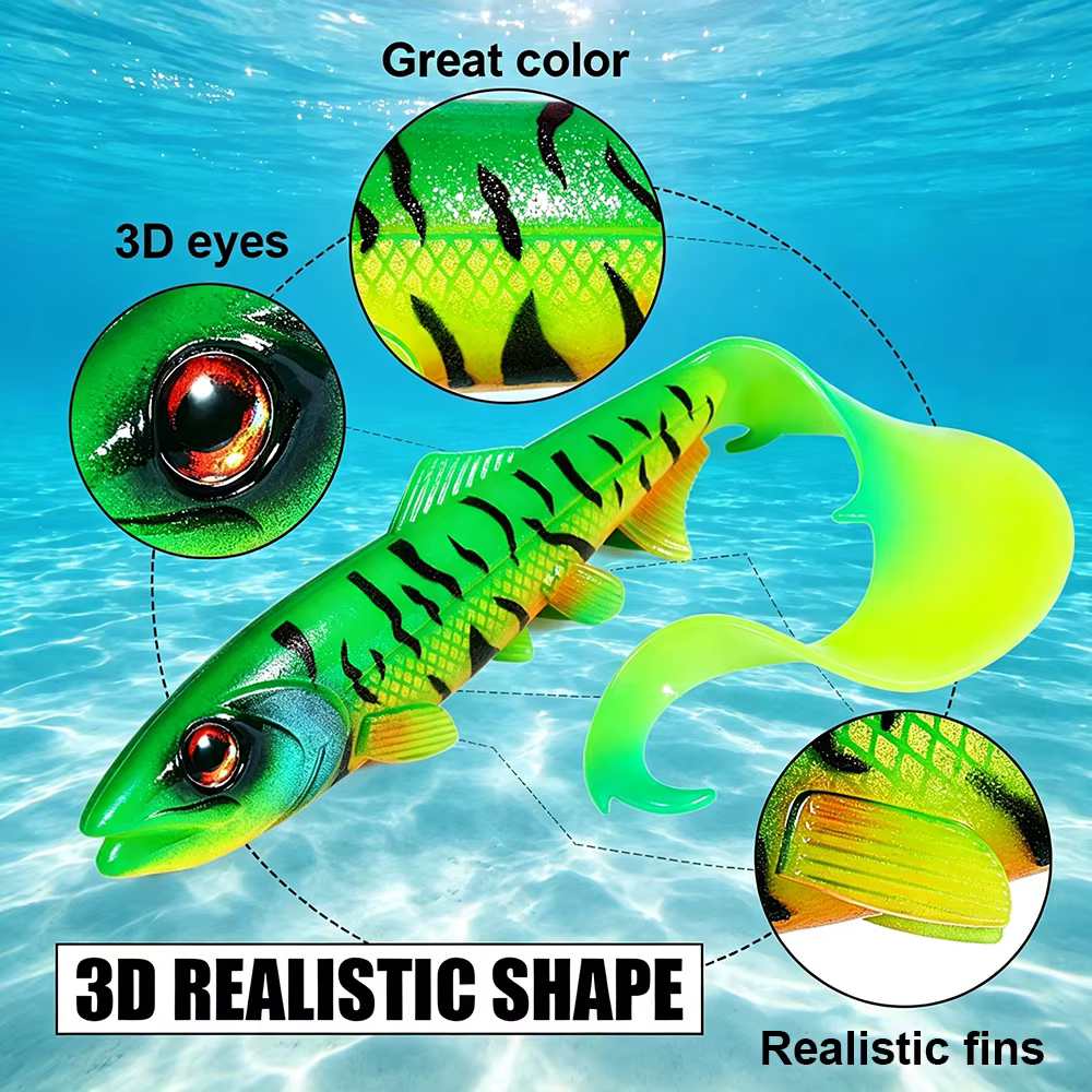 Spinpoler Firebomb Swimbait – Cola ondulada, nado lento, peces - imagen 4