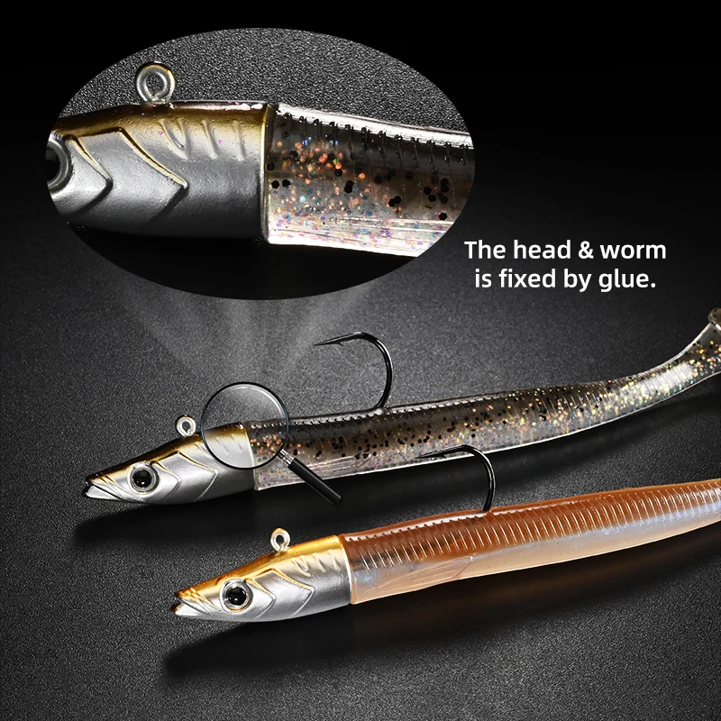 ALLBLUE Tidal Eely Shad señuelo vinilo con jig head para mar - imagen 3