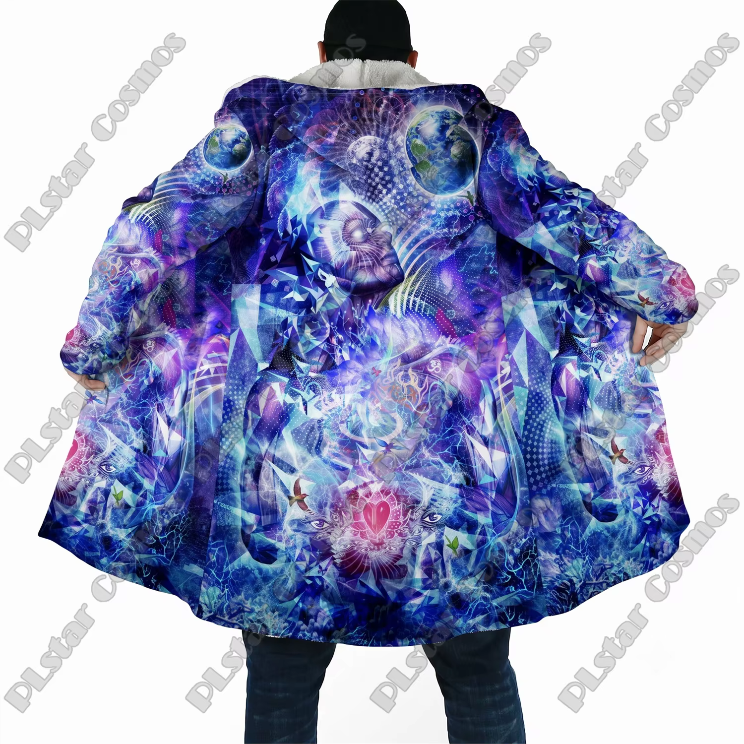 Abrigo con Capucha para Hombre, Estilo Abstracto Psicodélico Unisex - imagen 3