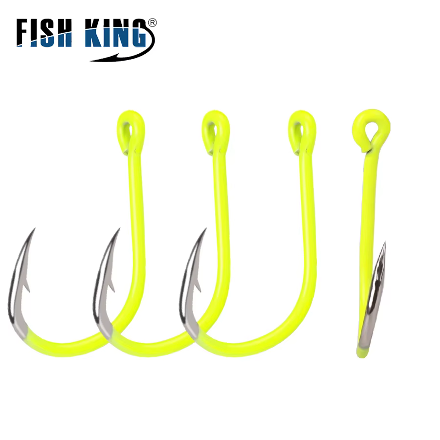 FISH KING anzuelos fluorescentes de acero al carbono para carpa - imagen 3