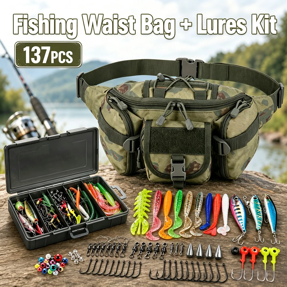 Kit con variedad de señuelos y accesorios