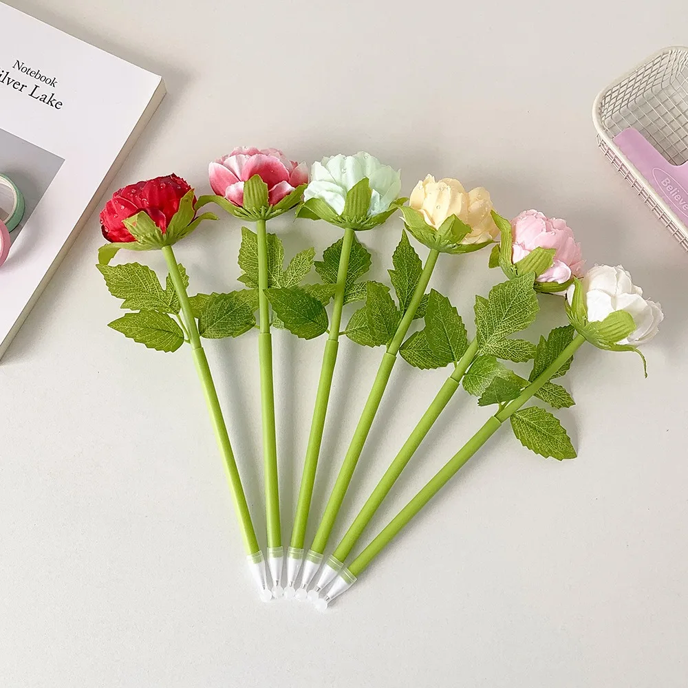 Bolígrafo flor peonía ramo multicolor escritura suave, decorativo - imagen 5