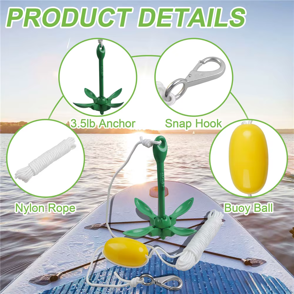 Ancla plegable 1,5 kg con cabo flotante 13M para kayak