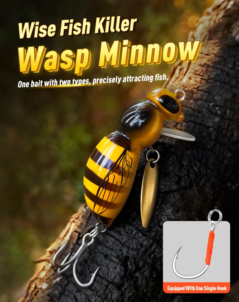 Imagen del señuelo Wasp Minnow en acción