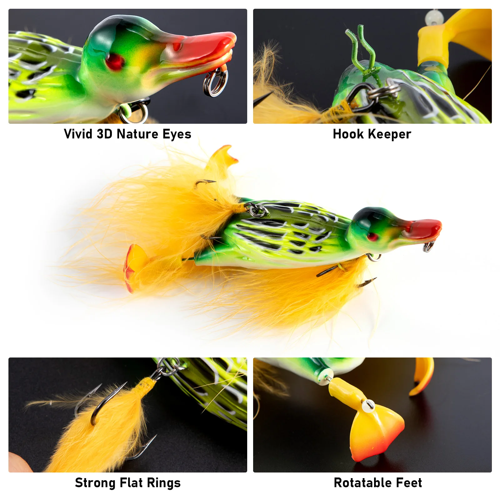 Popper 3D realista flotante con plumas para lucio - imagen 2