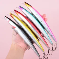 Señuelo Minnow crankbait duro con ojos 3D y anzuelos afilados