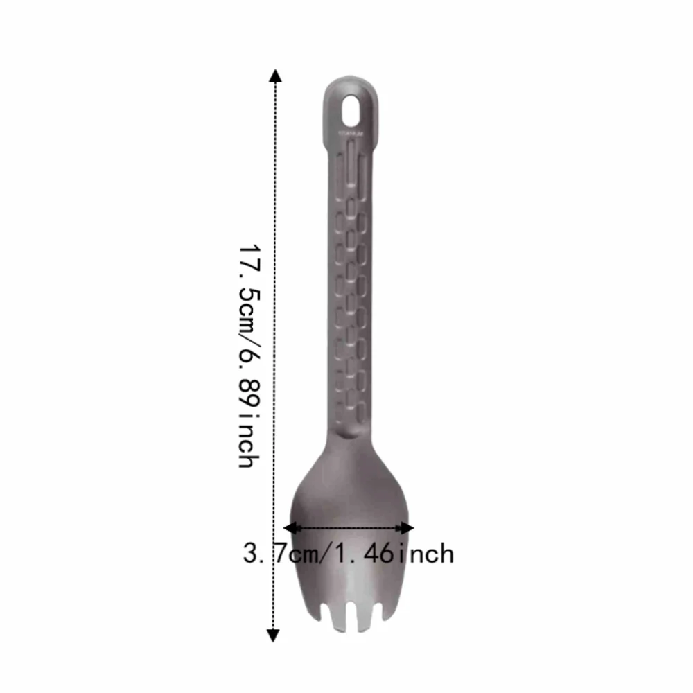 Tenedor de titanio resistente con mango antideslizante para camping - imagen 5