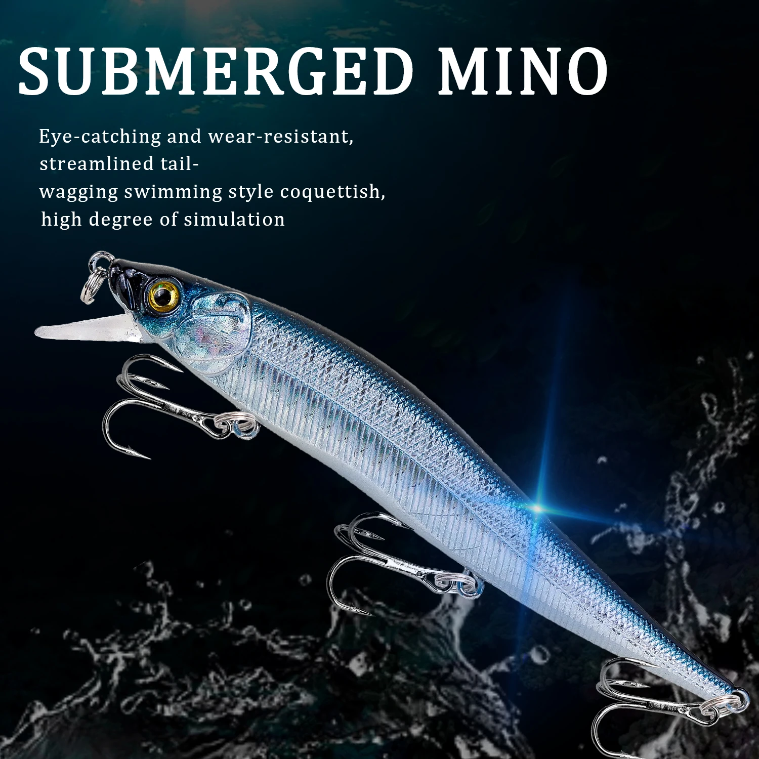 Señuelo Crankbait Minnow ojos 3D – Natación realista para lucio y perca - imagen 2