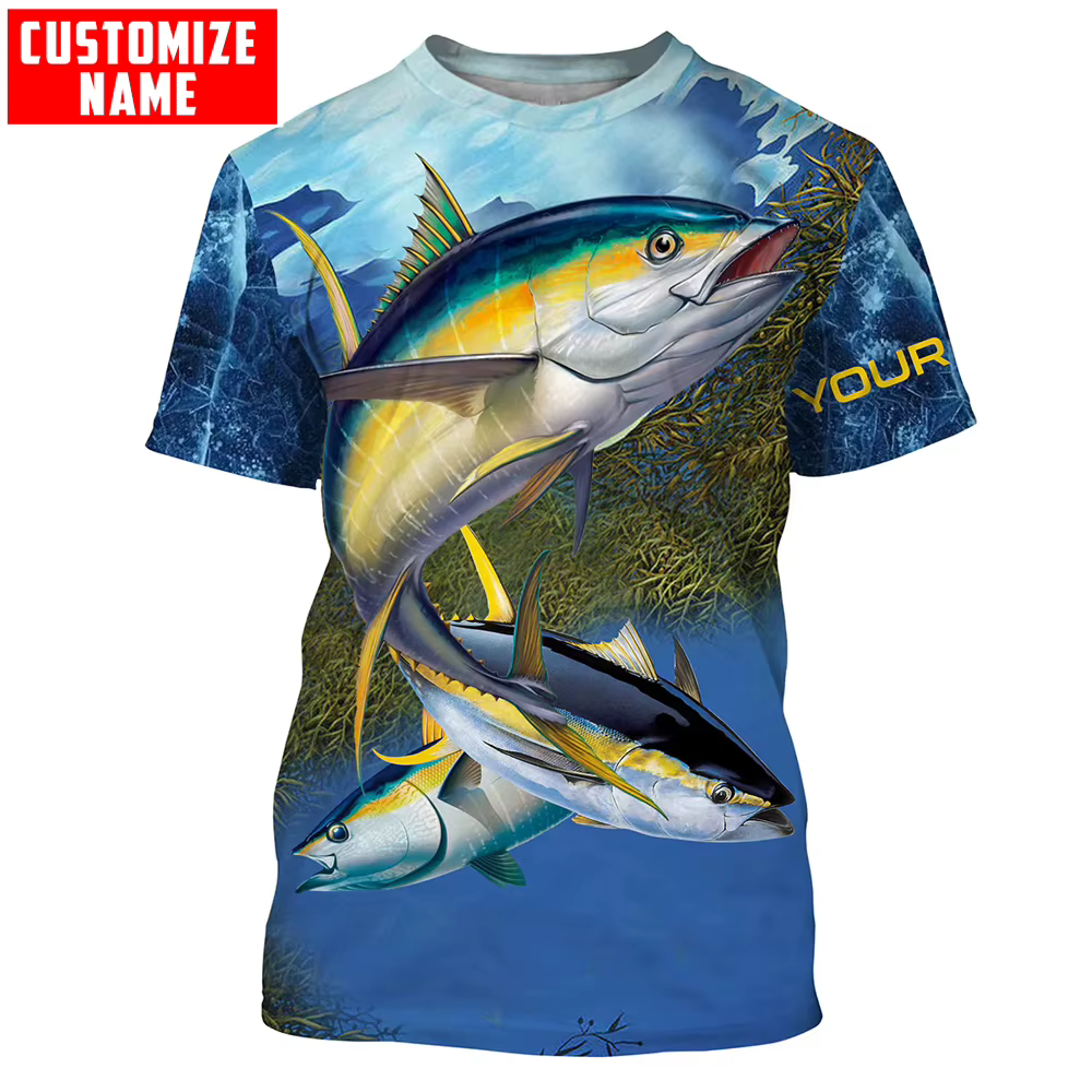 Camiseta pesca atún TX271 – Estampado 3D agua salada - imagen 3