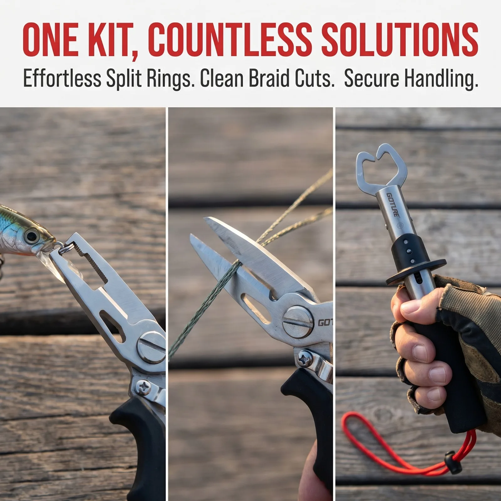 Goture Pinza para peces y alicates de pesca anticorrosión resistentes - imagen 2