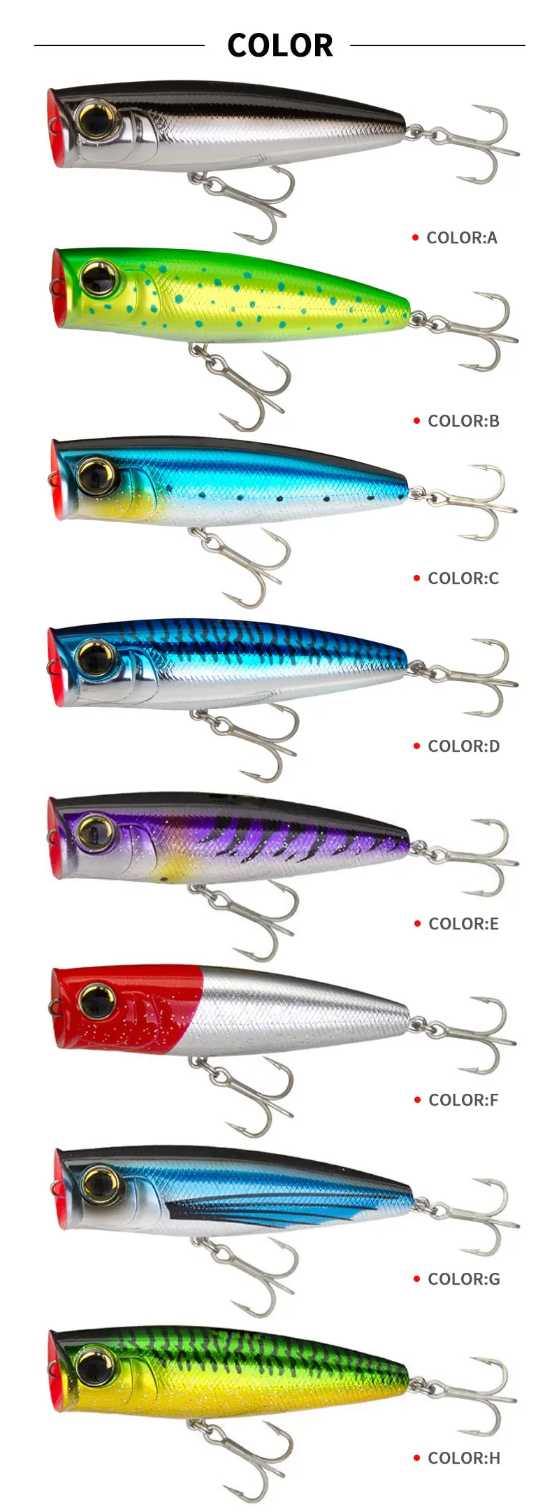 Señuelo de superficie para pesca deportiva